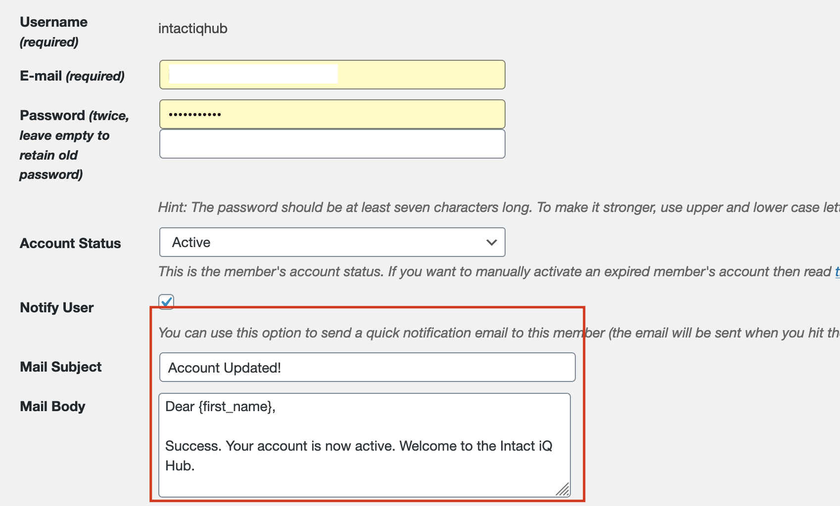 Activate /Notify: Fails for multiple members, plugin issues ...