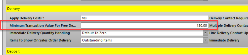 Free Delivery Company Setting